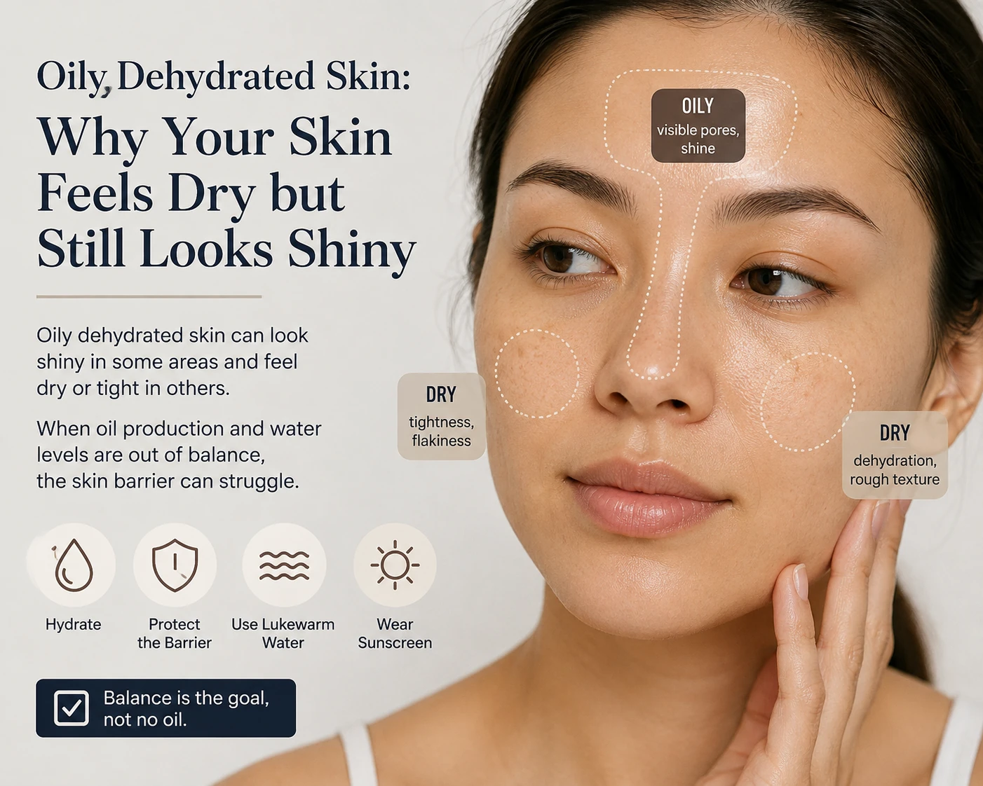 Oily, Dehydrated Skin: Why Your Skin Feels Dry but Still Looks Shiny